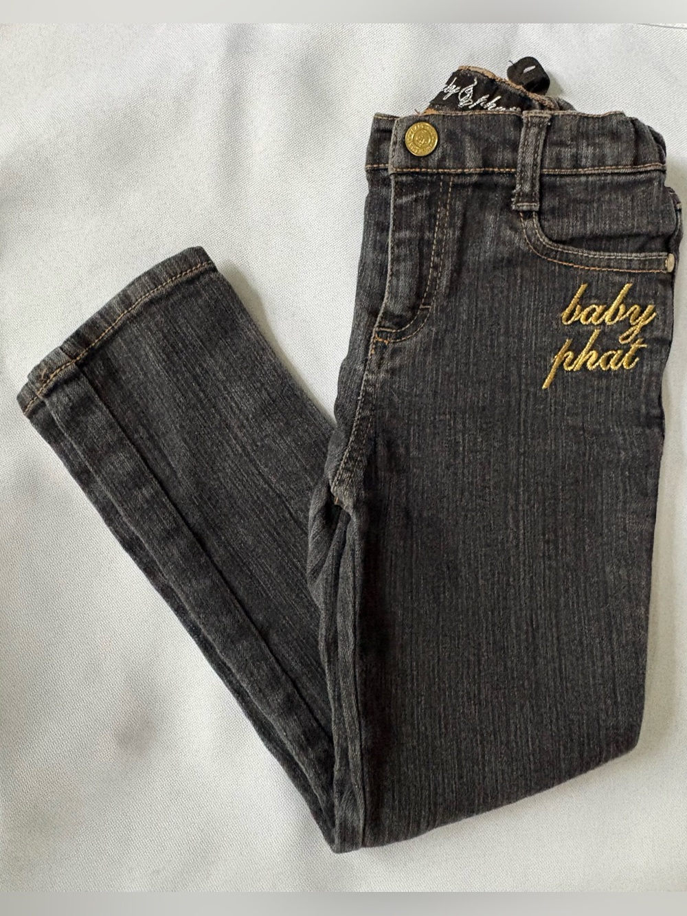 Vintage Baby Phat Dark Blue Denim Jeans with Adjustable waistband.